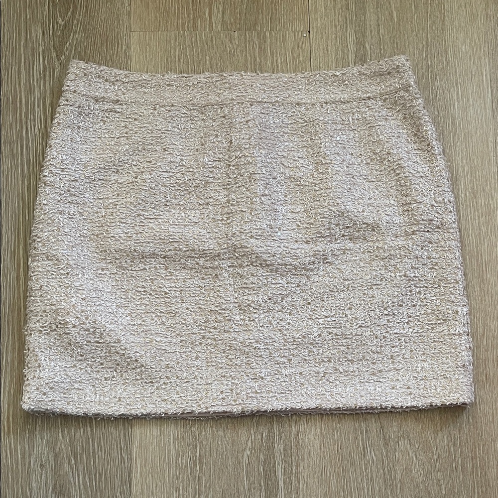 Promod Cream Textured Mini Skirt